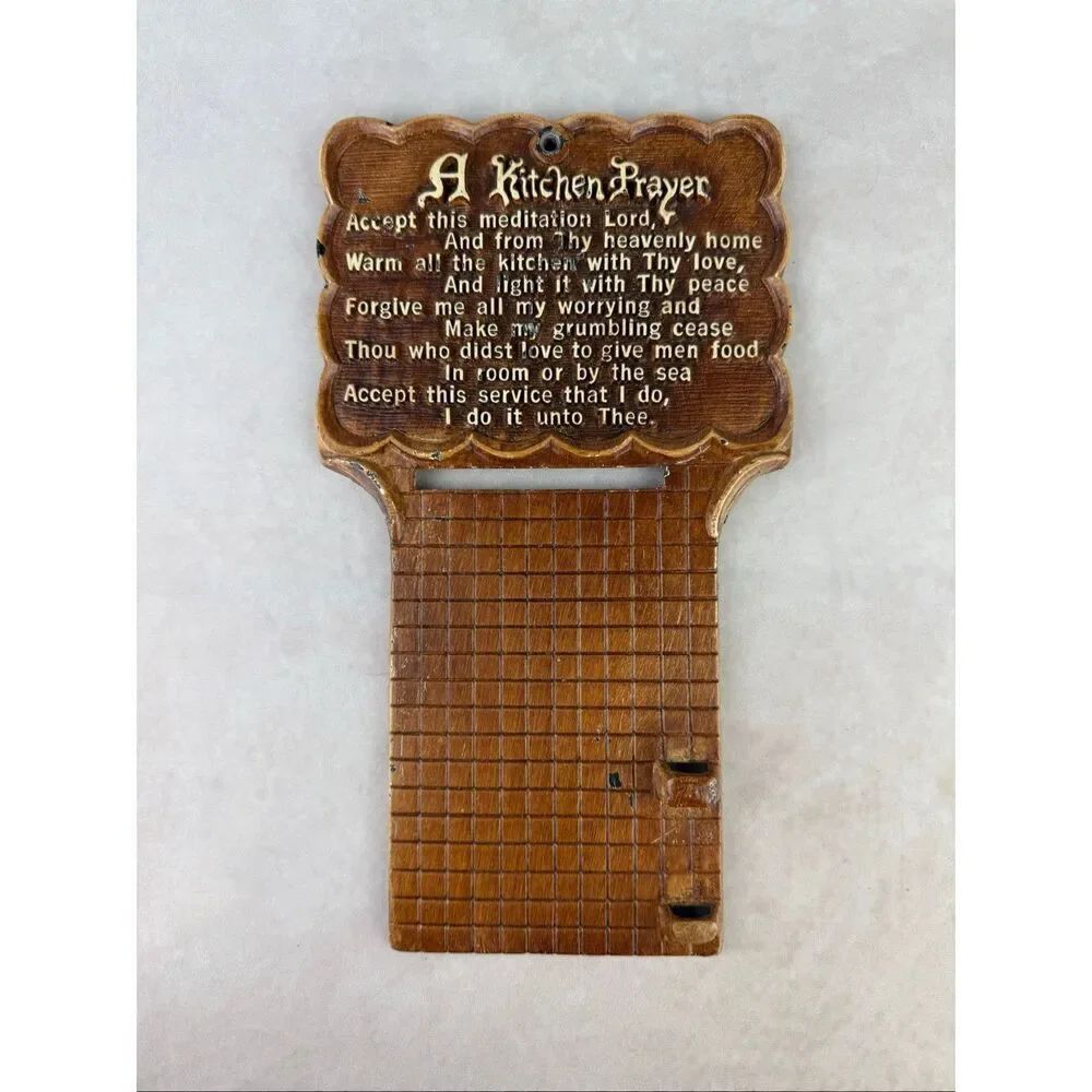 Vintage Prayer Ceramic Kitchen Prayer Notepad Holder Mod MCM